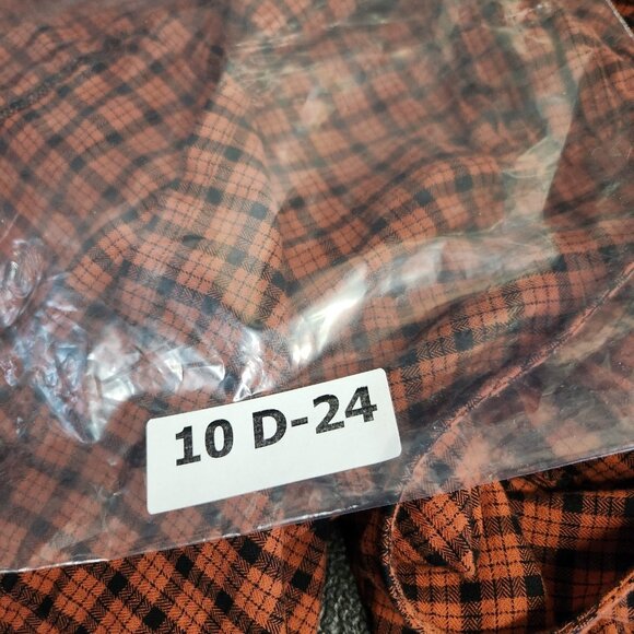 Madewell Ruffle-Front Top in Plaid Size Medium Warren Check Rust Long Sleeve - Picture 16 of 16